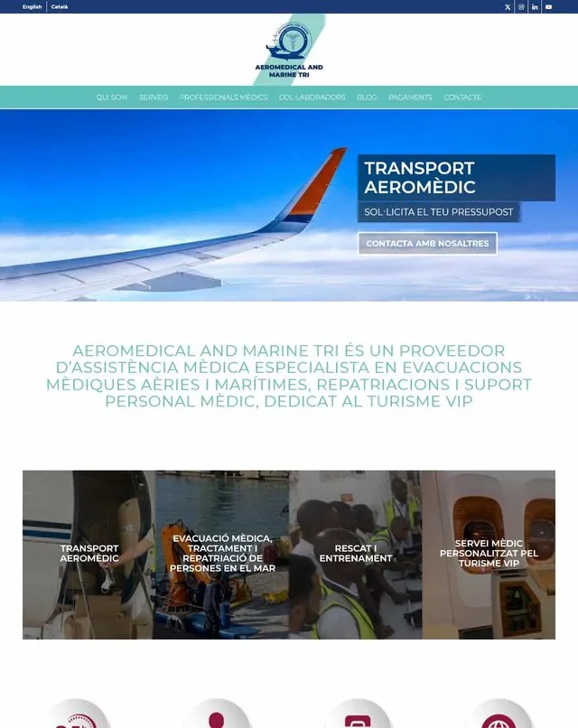 Web de Air-marine (Evacuaciones médicas)