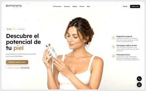 Portada de la web de amarama