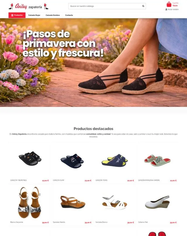 Web de Aniley Zapatería (Zapatería)
