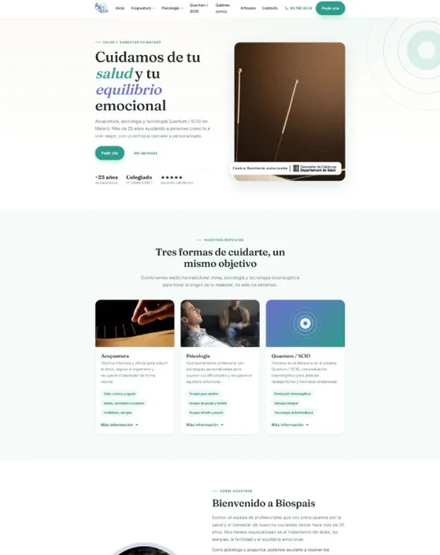 Web de bioespais (Centre sanitari)