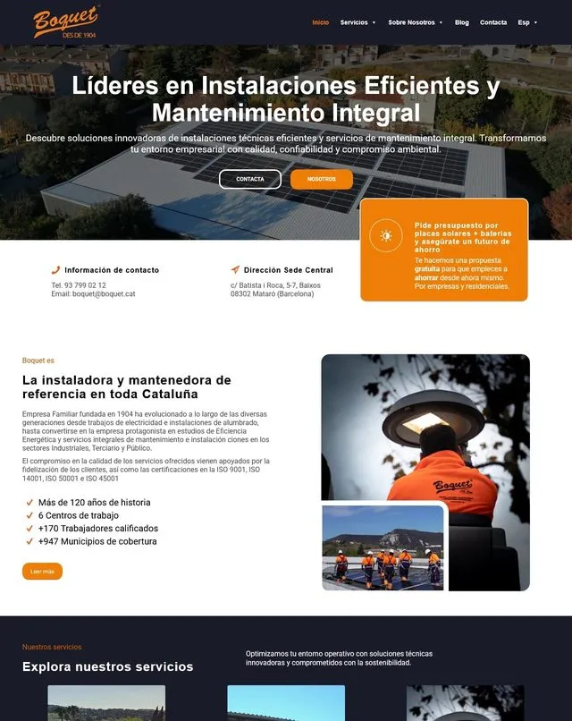 Web de Boquet (Paneles solares)