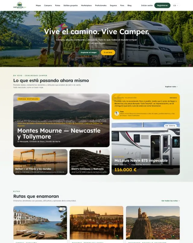 Web de Campemos (Rutas en campers)