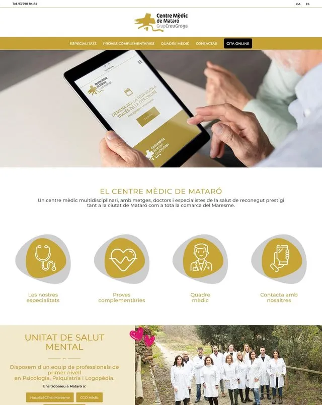 Web de Centre Mèdic Mataró (Centro médico)