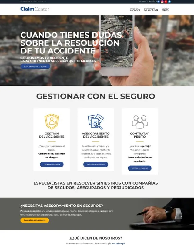 Web de Claimcenter (Asesoria)