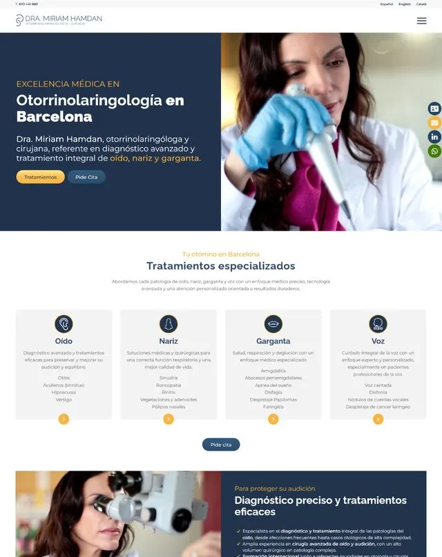Web de DoctoraHandam (Otorrinolaringología)