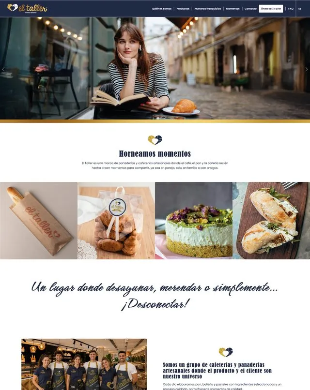 Web de El Taller Cafetería (Cafetería)