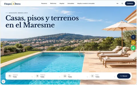 Portada de la web de Finques Dorca