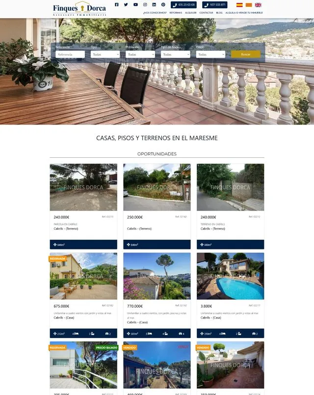 Web de Finques Dorca (Inmobiliaria)