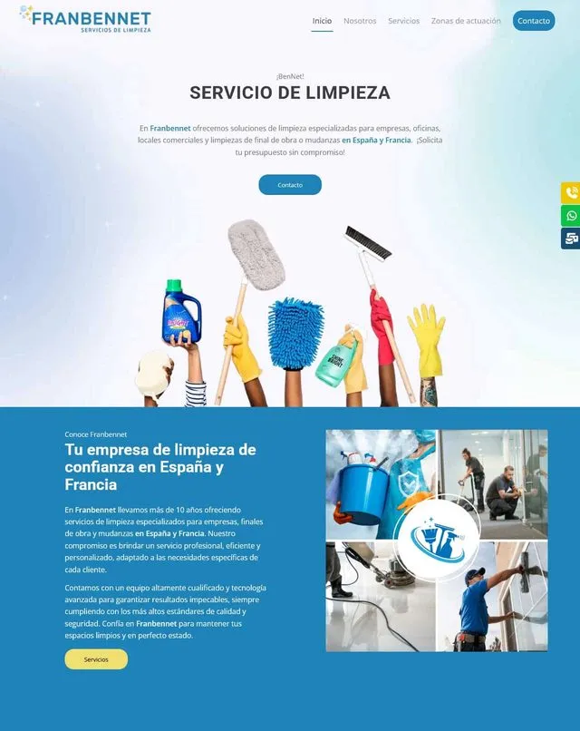 Web de Franbennet (Servicio de limpieza)