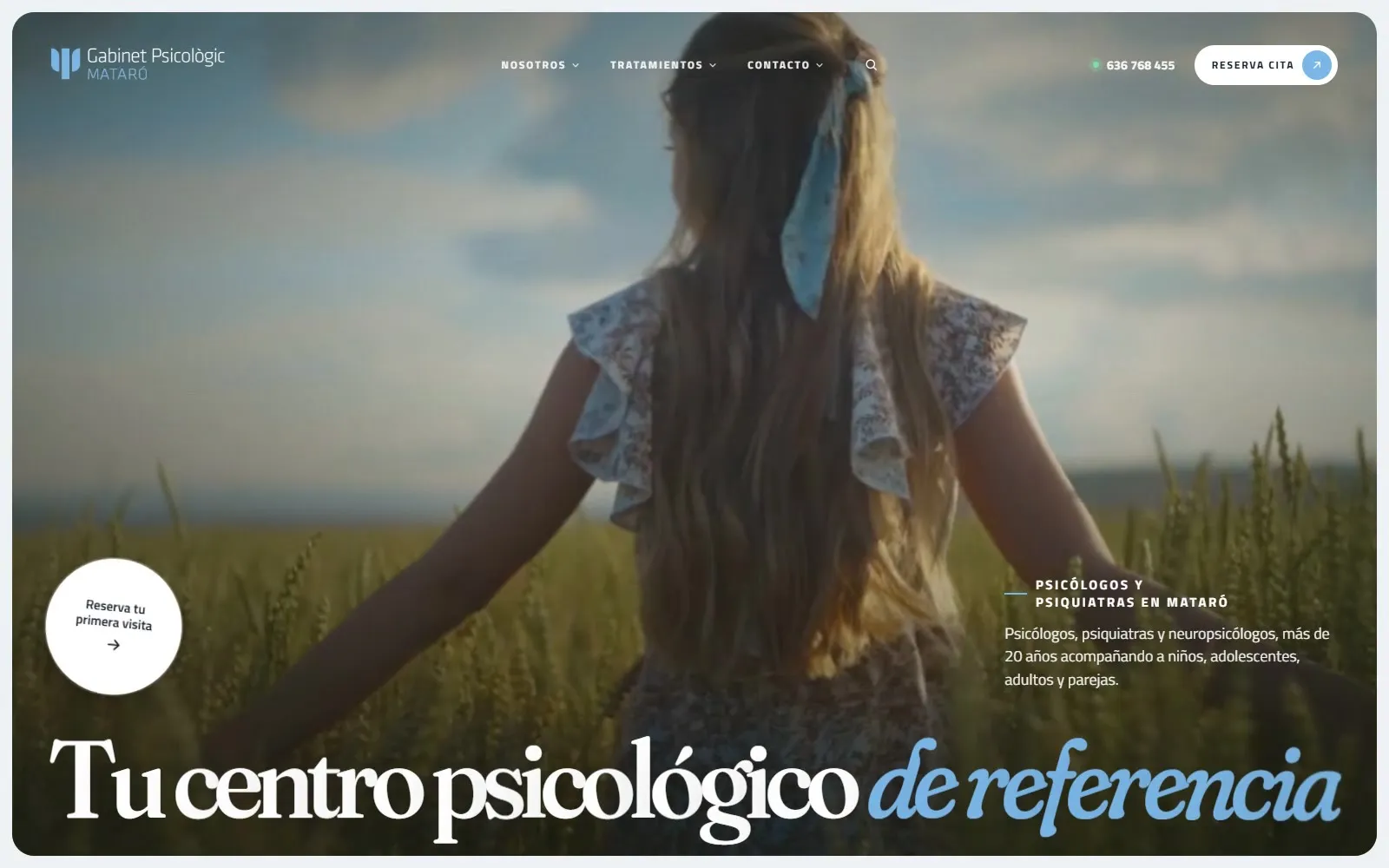 Portada de la web de Gabinet Psicològic Mataró (Centro de psicología)
