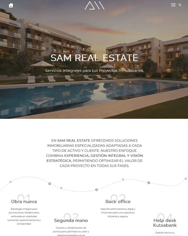 Web de Grupo Sam | Real State Management (Inmobiliaria)