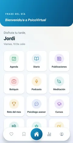 Psicovirtual: la pantalla de inicio