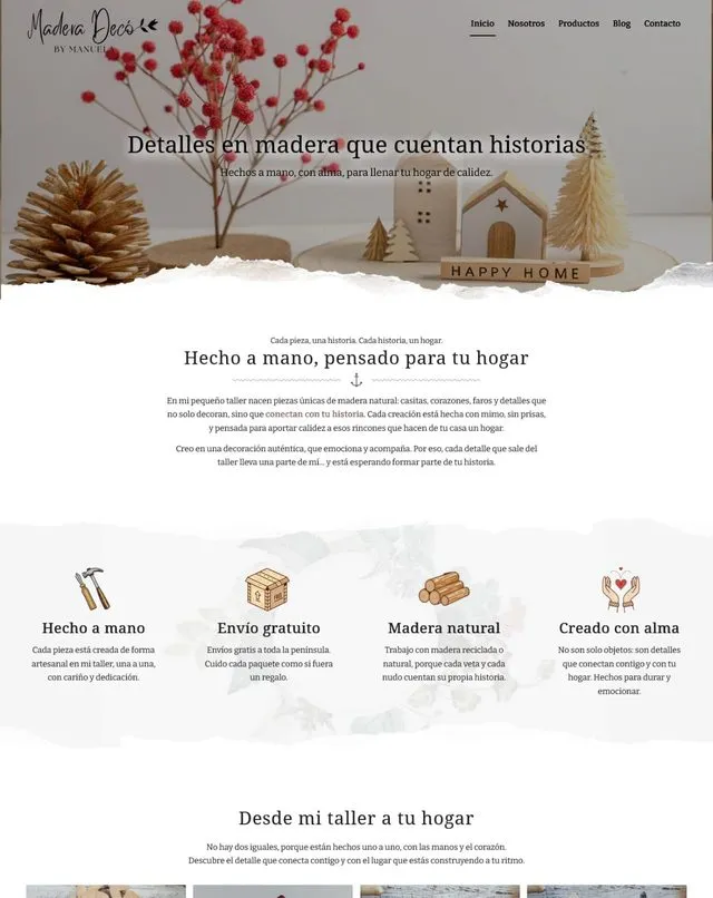 Web de Manuela Decó By Manuela (Decoración en madera)