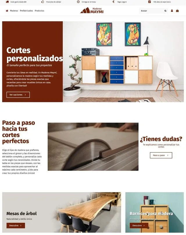 Web de Maderas Maymi (Maderas)