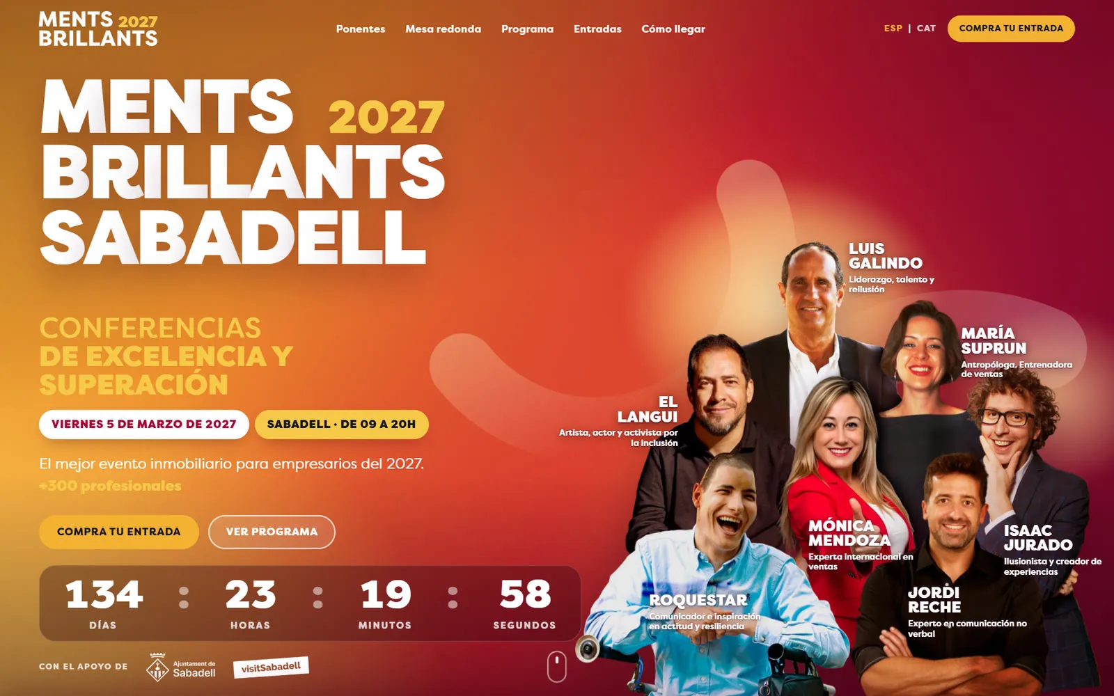 Portada de la web de Ments Brillants (Evento de conferencias)