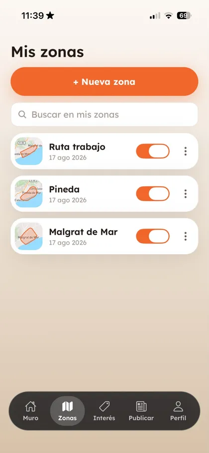 Snurkel: la lista de mis zonas