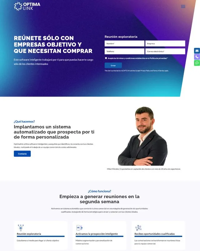 Web de Optimalink (Software de automatización)