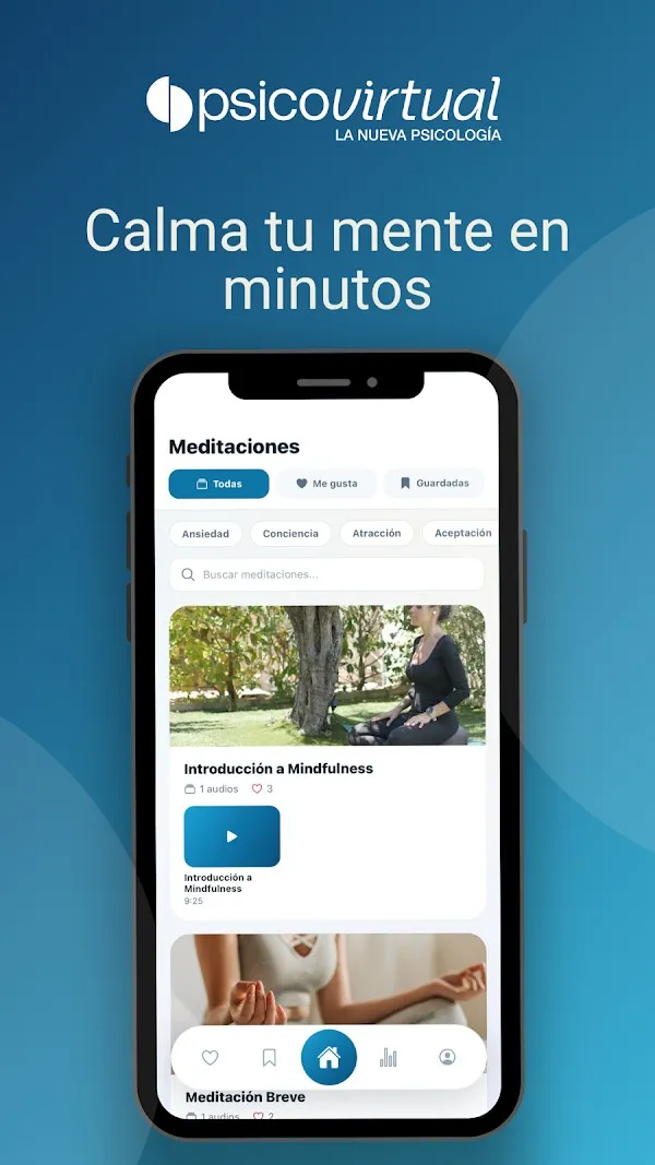 App de Psicovirtual: meditaciones para calmar la mente