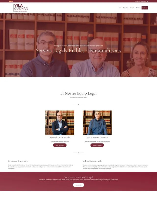 Web de Vila Advocats (Servicios Legales)